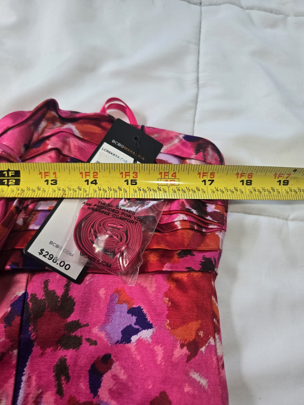 BCBGMaxAzria Hot Pink Floral Strapless Dress - Picture 8 of 14